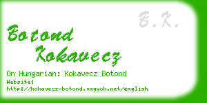 botond kokavecz business card